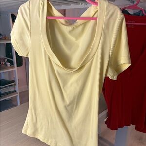 SHEIN Light Yellow Short Sleeve Top